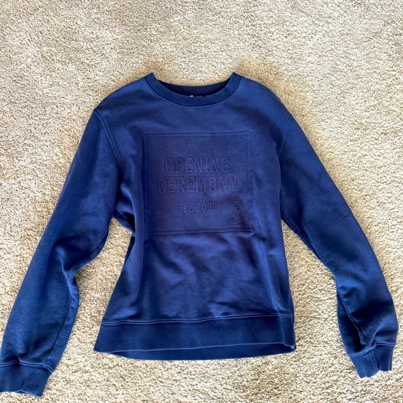 Opening Ceremony navy Logo Trim Crewneck Sweatshirt size medium - Picture 1 of 2